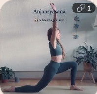 Maya practicing her morning yoga routine